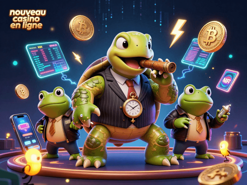 Découvrez un nouveau casino en ligne avec une illustration dynamique intégrant des éléments de jeux