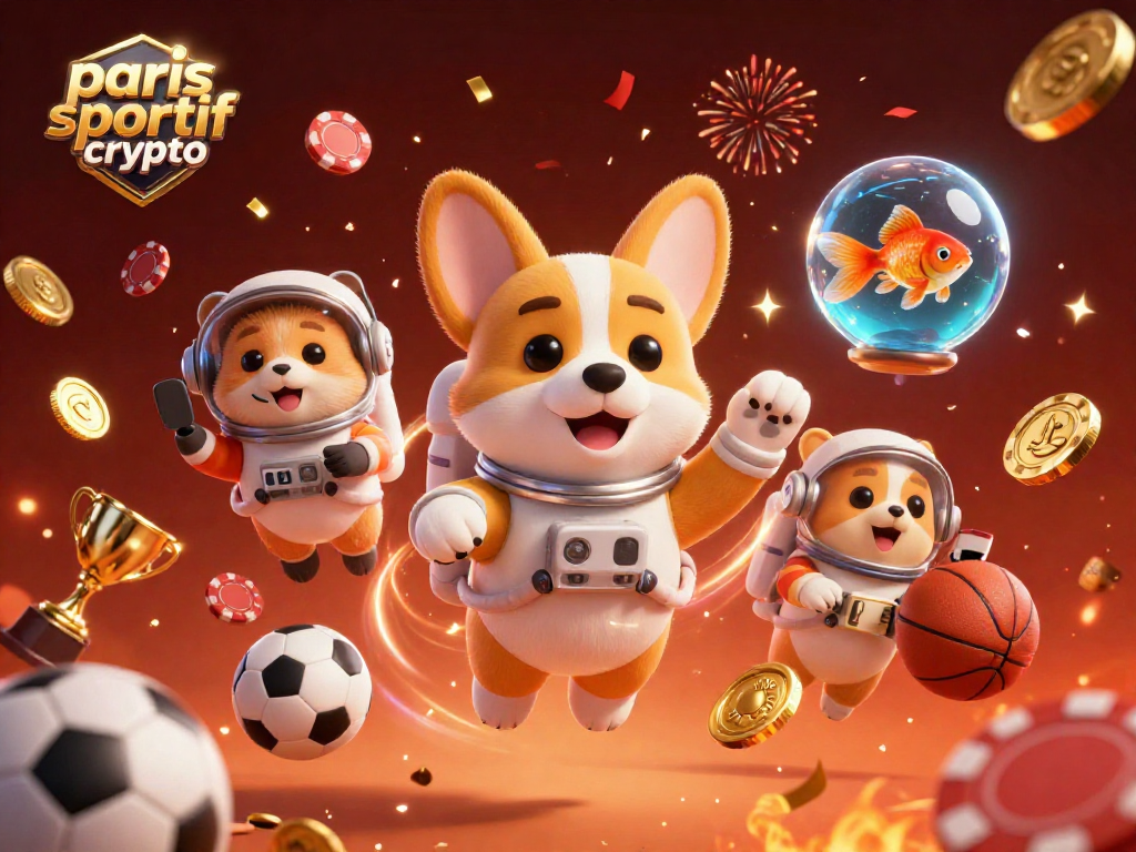 Profitez des paris sportif crypto avec cette animation ludique mettant en scène un corgi astronaute au cœur d'un casino spatial.