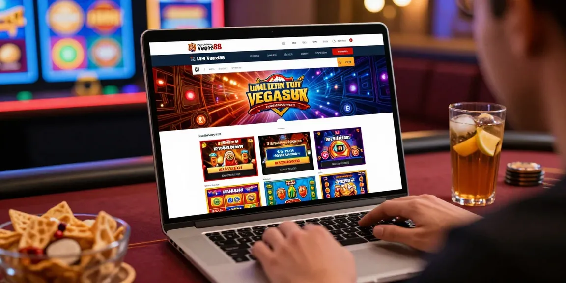 Engaging online gambling setup showcasing Link Alternatif Vegas88 with games and vibrant atmosphere.