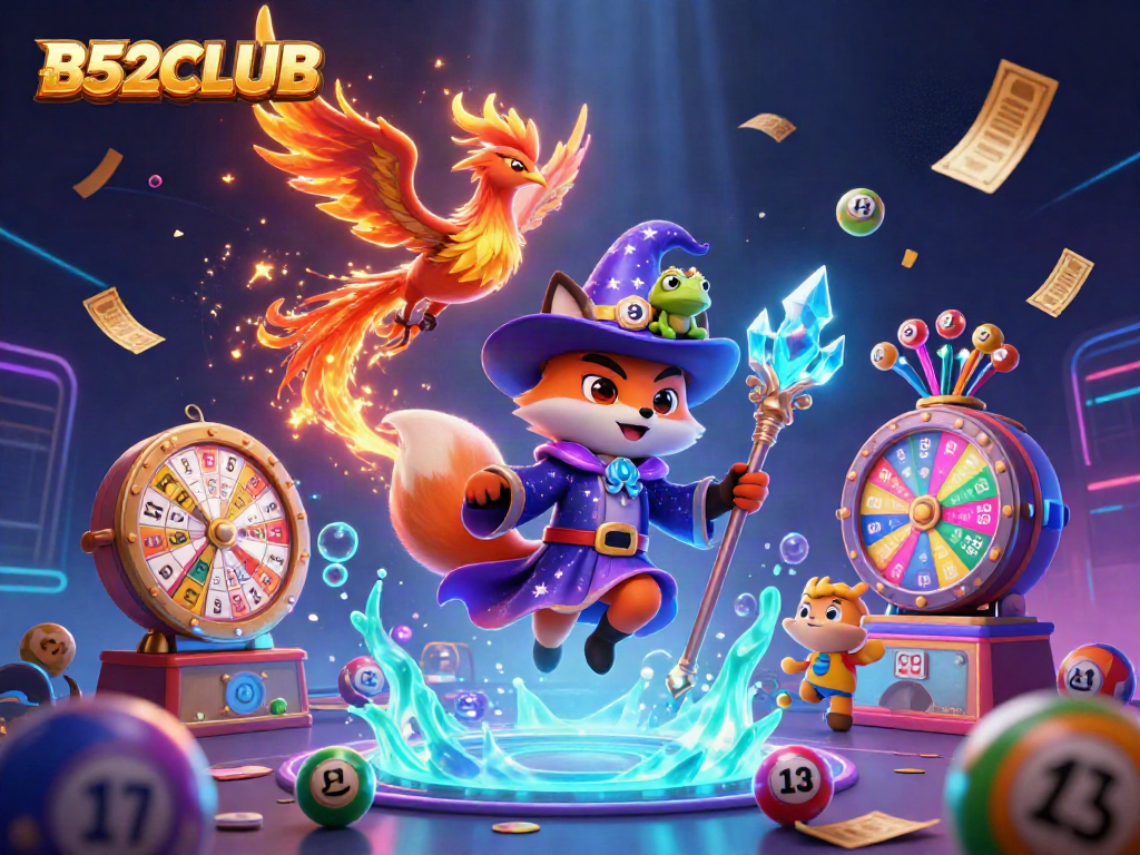 B52CLUB encapsulates the thrill of gaming with vibrant elements of fortune and excitement.