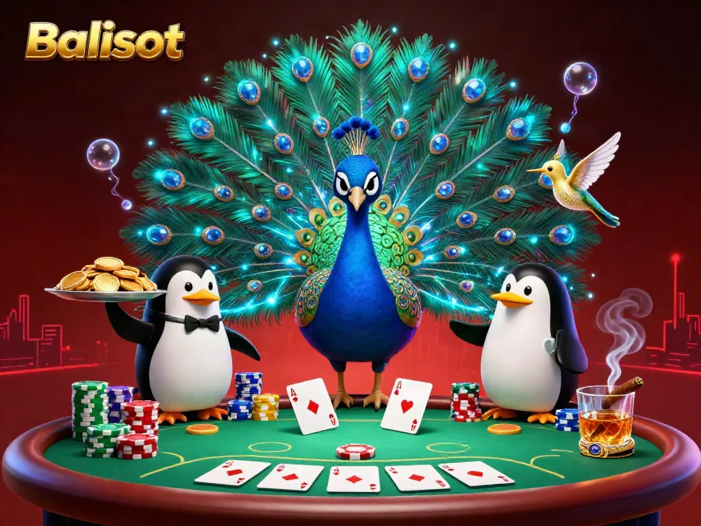 Experience the thrilling essence of Balislot with vibrant casino characters and poker excitement.