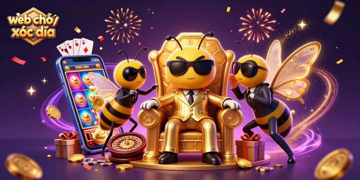 Engage with web chơi xóc đĩa in this vibrant casino scene featuring colorful slot games and thrilling win elements.